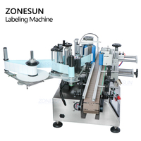 Machine d'étiquetage automatique de bouteilles d'huile essentielle en plastique ZONESUN, machine d'étiquetage de bouteilles rondes double face de table avec codeur de date