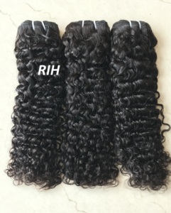 Tissage de cheveux indiens bruts à cuticules alignées 10A, Extension de cheveux humains non traités, Double trame, mèches de cheveux crépus bouclés - Product Image 4