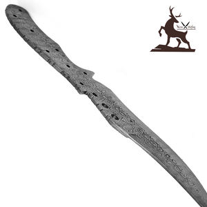 Damasco hoja en blanco hecho a mano espiga completa al por mayor hoja fija caza camping cuchillo decorativo multiusos - Product Image 3