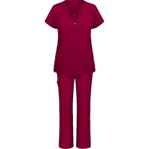 Uniforme Médico de Entrega Rápida, Uniforme de Trabajo con Cuello en V para Mujer, Algodón y Elastano, Manga Larga, Conjunto de Uniforme de Hospital - Product Image 3