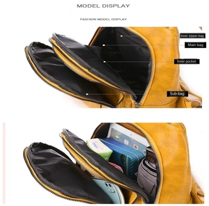 2020 new fashion college school girls pure leather <b>backpack</b> high quality - Product Image 5