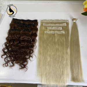 Lagee — Extensions de cheveux humains vierges à Double Drawn, 100% de densité, kit d'extension de cheveux humains vierges vierges humains de haute qualité avec Clip - Product Image 3