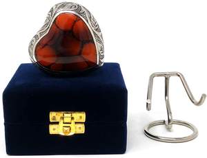 Recuerdo de corazón elegante, urna de cremación, suministros funerarios, BRASSWORLD, INDIA - Product Image 2