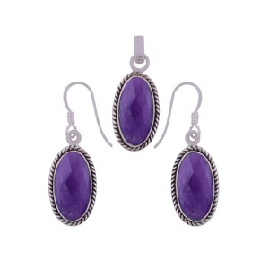 Offre Spéciale nouveau Design 925 argent Sterling améthyste pierres précieuses Vintage plaqué or ensembles de bijoux pour les occasions de fête et de cadeaux - Product Image 1