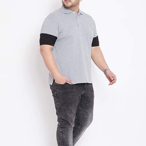 New Style Custom Logo Men Polo <b>Shirts</b> color gray Panel 100% Cotton - Product Image 6