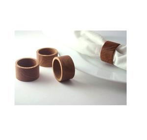 Soporte para servilletas de madera de champán, Decoración de mesa y accesorios para 4 piezas y color madera natural - Product Image 2