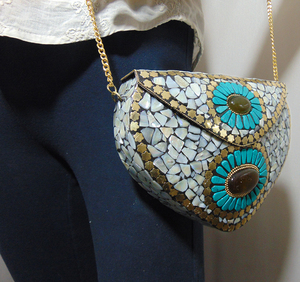 Pochette de soirée en métal, nouvelle bourse à la mode, design en mosaïque, nouveau design - Product Image 6