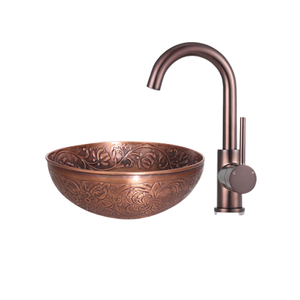 Lavabo de lavabo martillado de cobre, lavabo de baño de tamaño y forma personalizados para uso en hoteles y restaurantes en el hogar - Product Image 2