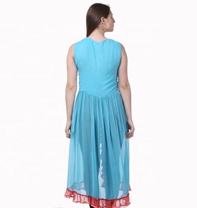 ชุดเดรสลำลองสตรีสไตล์วินเทจอินเดีย,งานแฮนด์เมดพร้อมผ้าลูกไม้และลูกปัด - Product Image 3