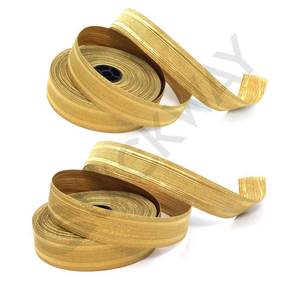 Trenzas Tela bordada Producto de encaje Encaje decorado Hecho a mano Trenza de encaje de color dorado personalizado - Product Image 1