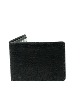 Elegant Design Genuine Leather Black Color Python Skin Figured Wallet Made in Turkey