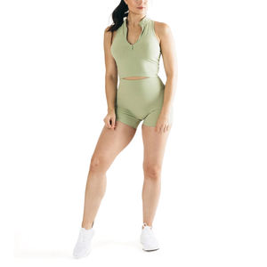 Pantalones cortos de compresión de cintura alta para mujer, novedad en pantalones cortos de compresión para gimnasio, correr, yoga, transpirables, con características técnicas lavadas - Product Image 1