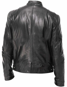 Veste en cuir noir pour homme, design personnalisé, qualité authentique, tendance, nouvelle arrivée - Product Image 4
