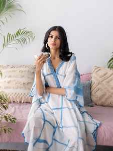 Ladies 100% Cotton Handmade Tie-Dye Kaftan Ankle Length Midi Dresses Woven Summer Beach Wear Eco-Friendly Outfit - Product Image 3