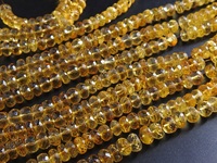 Perles de Citrine Naturelle en Gros, 5-6mm, Rondelles Facettées, Quartz Jaune, Pierres Précieuses en Vrac pour la Fabrication de Bijoux DIY, Fil de 8 Pouces