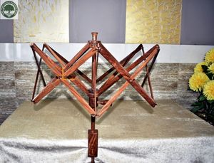 DECOR N UTILITY CRAFTS Luxury Handmade Craft <b>Weaving</b> Loom <b>Kit</b> Wooden Yarn Swift Knitting Tool-Natural Finish Yarn Making Boll - Product Image 5