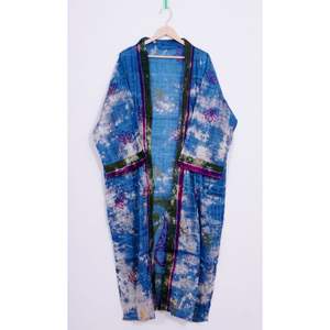 Kimono indio de algodón estampado Tye Dye Floral suave cómodo tamaño libre ropa de dormir Albornoz para invierno otoño maternidad étnica - Product Image 4