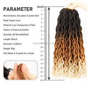 AliLeader-pelo trenzado sintético rizado de 18 pulgadas, pelo de ganchillo con pelo ombré ondulado de Gypsy - Product Image 5