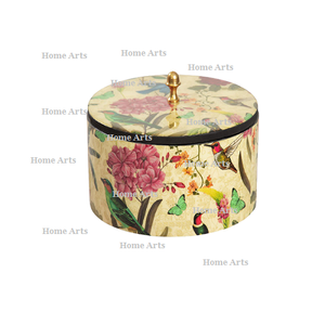 Caja de almacenamiento de Roti pintada a mano de madera, caja de Chapati de forma redonda hecha a mano, Roti Dabba para uso de vajilla de Hotel en casa - Product Image 5