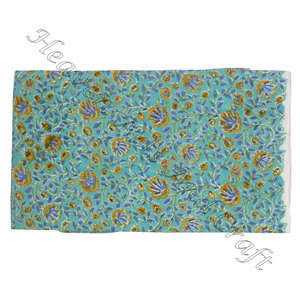 Tela con estampado de bloques de mano de algodón respetuoso con el medio ambiente para prendas de vestir, ropa de cama para el hogar, accesorios para bolsos, materia prima multiusos - Product Image 5