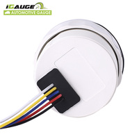 Jauge 52 mm en acier inoxydable avec lunette, cadran noir, étanche, antirouille, lentille convexe, affichage LED blanc 12-24V pour carburant