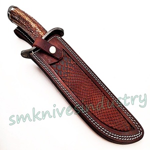 Nouveau couteau d'acier de damas, magnifique couteau fait à la main avec étui en cuir (Smk1804) - Product Image 6