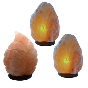 Lámpara de Sal del Himalaya Natural con Base de Madera Pulida de Alta Calidad, Color Rosa - Sian Enterprises SE-3280 - Product Image 1