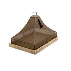 Plateau à chocolats en jute avec couvercle en tissu Forme et taille personnalisées Plateau de service pour collations à dessert à bon prix - Product Image 1