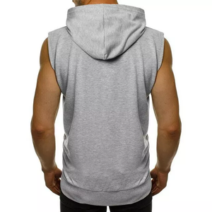 <b>Sleeveless</b> <b>Hoodie</b> <b>Mens</b> <b>Sleeveless</b> <b>Hoodie</b> OEM Wholesale Custom <b>Men</b> Plain Fitness - Product Image 2