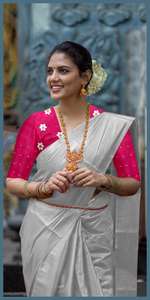 Vêtements ethniques indiens Vêtements de fête de mariage de luxe Designer de mode Saree en soie pure Banarasi avec tissage Travail Bordure Blouse pour femmes - Product Image 2