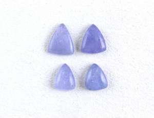 Awesome Quality Natural <b>Tanzanite</b> Loose Gemstone 4 Piece Smooth Trillion Shape Cabochons Making Handmade Jewelry - Product Image 2