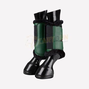 Personalizable Faux Leather Woof Cepillado Circunferencia Ligero Absorbente Entrenamiento Salto Botas de montar Logo Tamaño Diseño Caballo Uso - Product Image 3