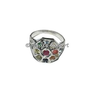 Bague Chakra en argent plaqué, 9 pierres, bijou - Product Image 2