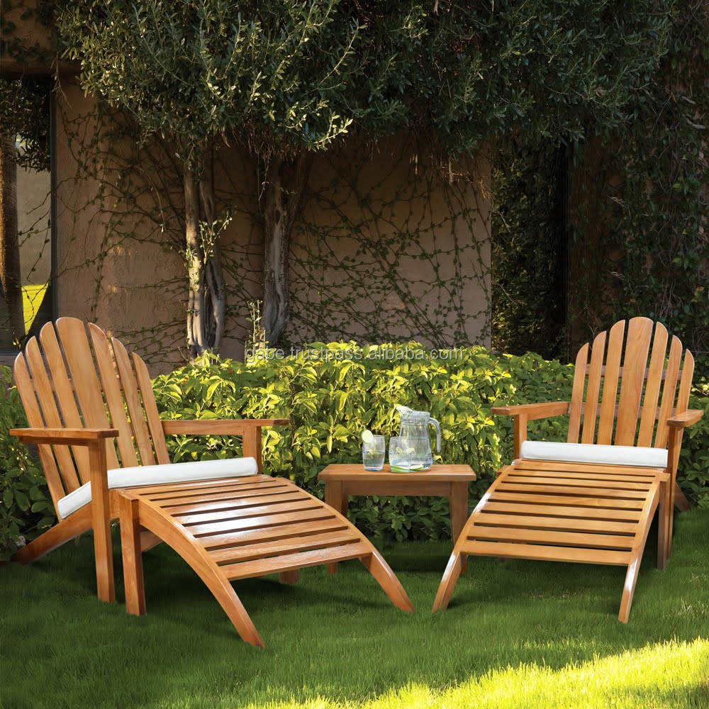 ADIRONDACK Cadeira com apoio para os pés de madeira sólida teca Premium  Grade, teca Jardim Mobiliário ao ar livre para o Verão| Alibaba.com, image size:1000x1000