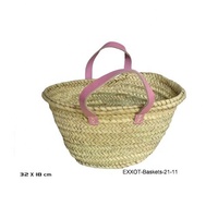 EXXOT DESIGN Özel Logo MA Fas Çift Saplı Doum Sepetleri Doğal Desen Orta Boy 30-50cm Promosyon Çantaları %100 Kontrol