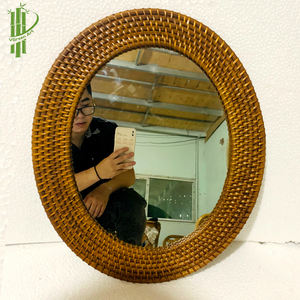 Hot selling Straw <b>Mirror</b> <b>Wall</b> Decoration Home Decor Boho <b>Mirror</b> <b>Wall</b> Decor - Product Image 2