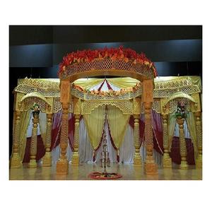 Mandap de Fibra de Vidrio para Decoración de Bodas en Sri Lanka, Espléndida Decoración de Boda, Mandap Dorado, Matrimonio Hindú, Mandap Rajwadi de Fibra, Reino Unido - Product Image 1