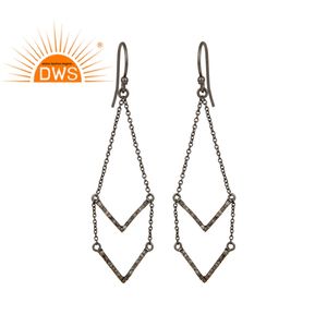 Boucles d'oreilles noires pour femmes, parfait pour mariage, 925, vente en gros de bijoux - Product Image 1
