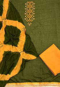 Heavy Cotton Embroidery <b>Kurti</b> with Awesome Color Combination with Patiyala for Indian and Special Occasion in Wholesale Price - Product Image 5