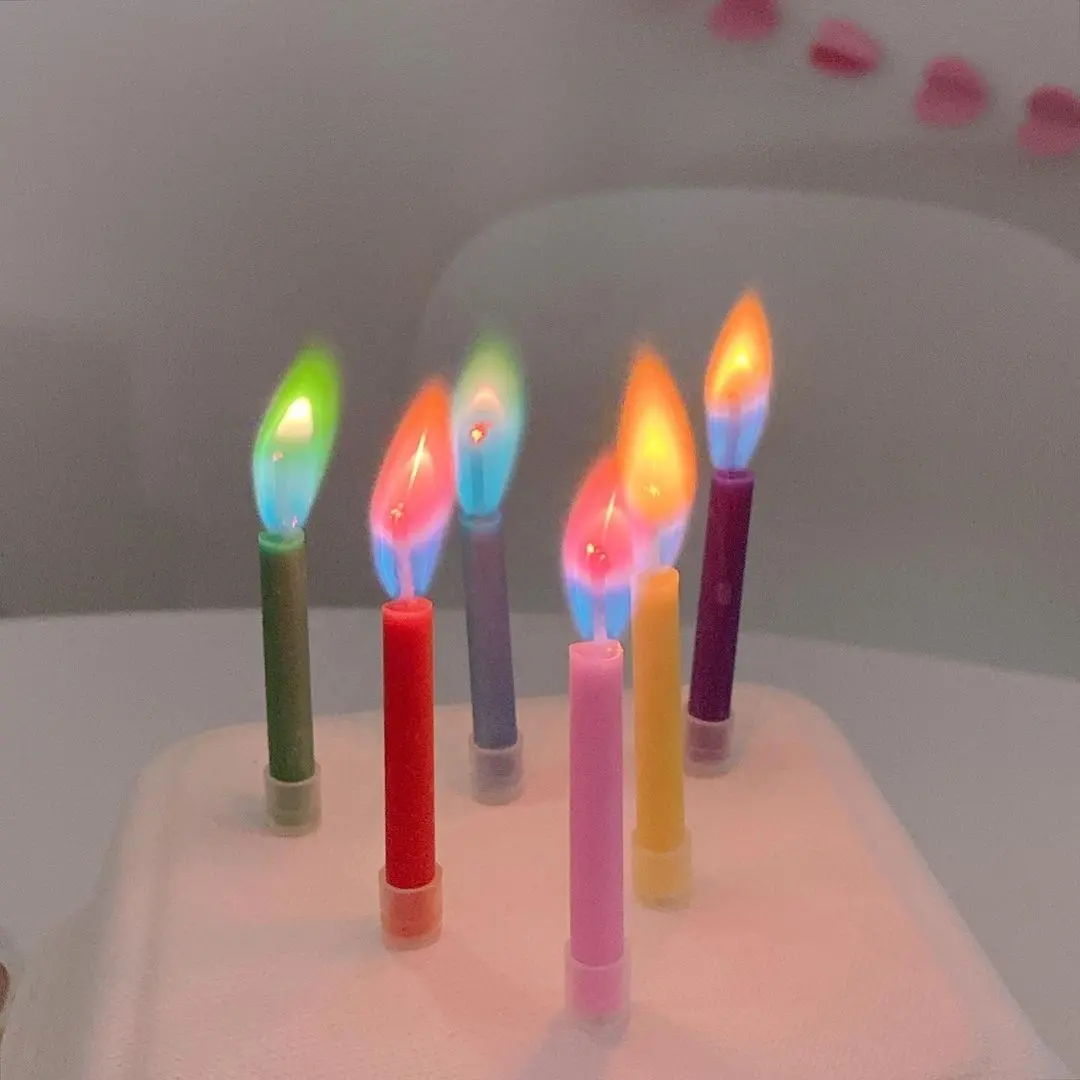 Holders Included Fashion Colored Candles Safe Flames Party Birthday Cake Decoration