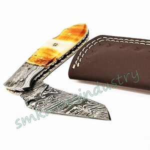 custom Damascus Hand Made Folding Knife (Smk1706) - Product Image 2