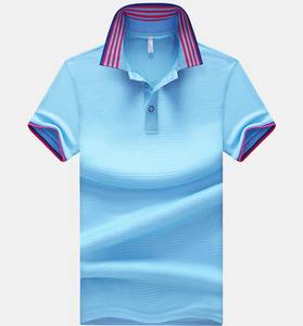 Polo exclusif à manches courtes en tricot gaufré à col rayé pour hommes du Bangladesh à prix compétitif en gros - Product Image 2