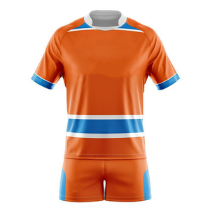 Uniforme de Rugby de manga corta para hombre, Logo personalizado impreso por sublimación, venta al por mayor - Product Image 4