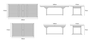 Modern Style Solid Wood Teak Rectangular Extendable Dining <b>Table</b> <b>Folding</b> <b>Garden</b> Furniture for Outdoor Beach Kitchen Hotel - Product Image 2