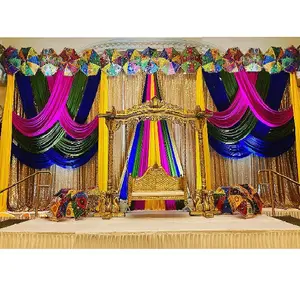 Stylish Mehndi Function Peacock Stage Swing New Muslim Metal-Look Wooden Swing Peacock Design Muslim Wedding Swing