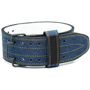 เข็มขัดยกน้ำหนักหนังคาวไฮด์หนัง,ลายทางเข็มขัดบัคเคิ้ลแบบก้านโยก - Product Image 3