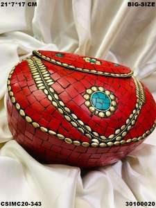 Handmade Designer Ladies Multi-Color Metal Mosaic Evening <b>Clutch</b> for Parties and <b>Weddings</b> - Product Image 4