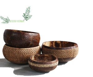 Wholesale 2025 Coconut Shell Bowl Natural Small Vietnam/ Coconut Shell Bowl for Candle With Engrave Laser Logo Export by Eco2go - Product Image 6