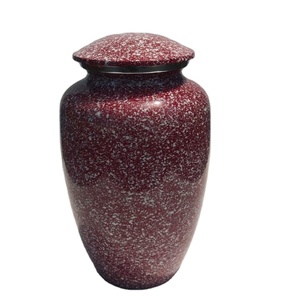 Urne de crémation en métal de couleur marron pour adulte avec aspect rouillé pour cendres humaines avec Rose argentée gravée - Product Image 1