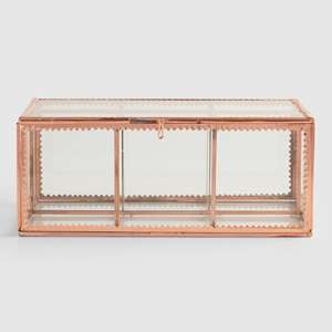 Gold & <b>Glass</b> Three Tier <b>Jewellery</b> <b>Box</b> - Product Image 4